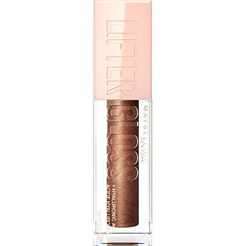 Maybelline Lifter Gloss, Hydrating Lip Gloss with Hyaluronic Acid, High Shine for Plumper Looking Lips, Crystal, Golden Neutral, 0.18 Ounce