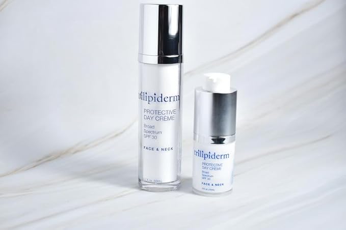 Trilipiderm Day Crème Mini .5oz, Broad Spectrum SPF 30 Protection and Anti-Aging Hyaluronic Acid On the Go All day, Travel Size