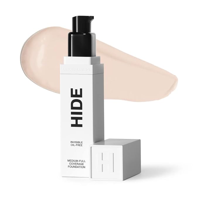 HIDE PREMIUM Liquid Foundation, Multi-Use Waterproof Foundation, Medium/Full 1 fl oz
