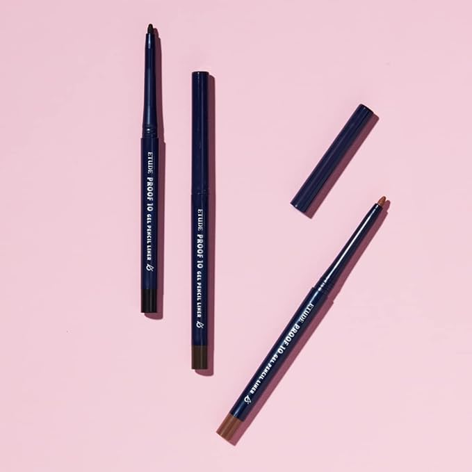 ETUDE Proof 10 Gel Pencil Liner 0.3g (#1 Black) | Creamy Gel Texture Eyeliner with Wearable Shades to Create Precise Line Eye Makeup without Efforts, Korean Makeup, Perfect for Gift