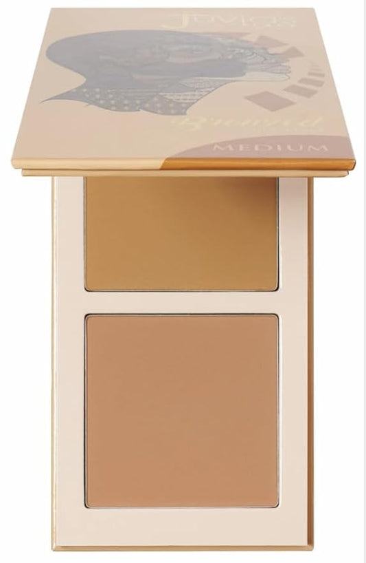 Juvia's Place Bronzed Duo Bronzer Medium - Soft Matte Bronzer, Contour Powder, Long-Wearing & Buildable Bronzing Powder - Suitable for Medium Skin Tone
