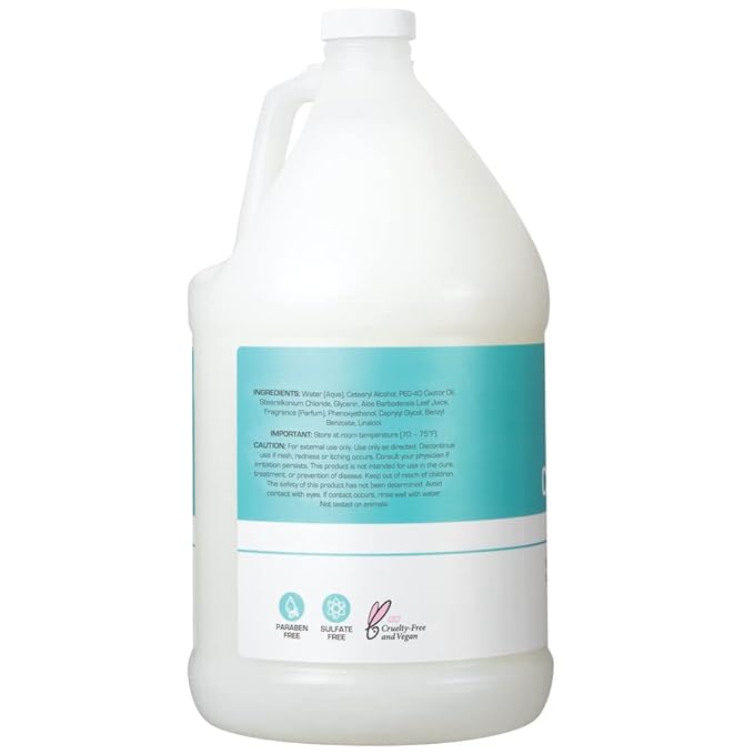 Ginger Lily Farms Club & Fitness Moisturizing Conditioner for Dry Hair, 100% Vegan & Cruelty-Free, Ocean Breeze Scent, 1 Gallon Refill (Pack of 4)