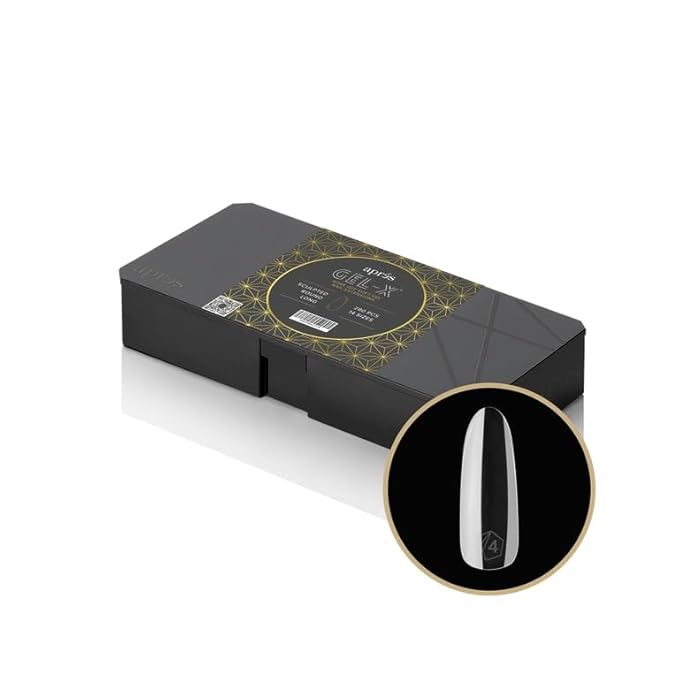 Apres Gel-X® Round Box of Nail Tips | 280 Gel-X Tips, Soft Tips, 14 Sizes 00-9 | Half-sizes Included (Sculpted Round Long, 280.00 Fl Oz (Pack of 1))