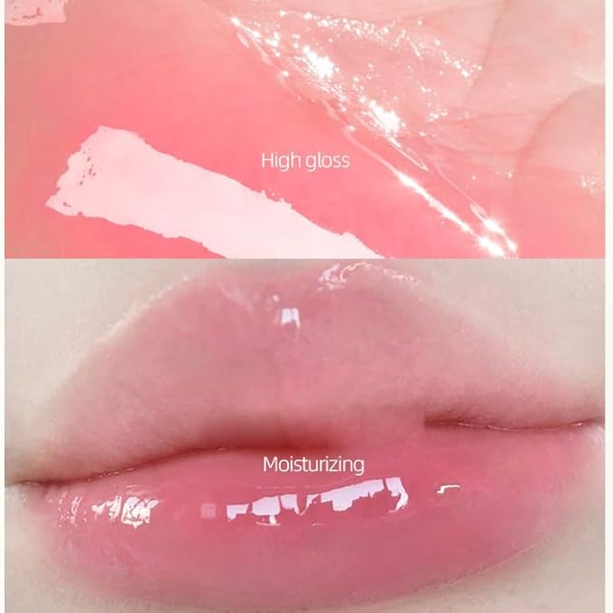 1 PC Macaron Canned Lip Essence High Glossy Lip Jelly, Mirror Effect Lip Glaze Mirror Effect Lip Balm, Moisturizing & Plump Lip Gloss (L04, 6g)