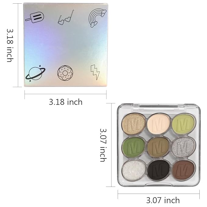 SUAKE Waterproof 9 Colors Shimmer Matte Eyeshadow Palette.Longwearing