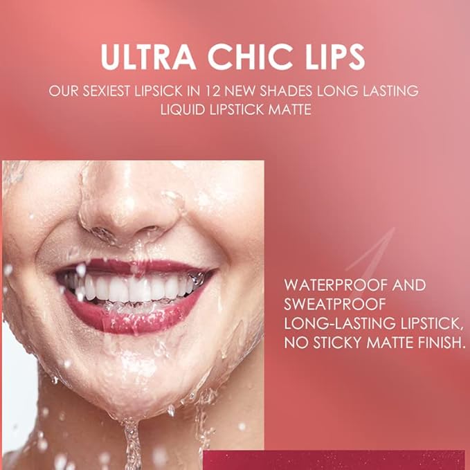 BestLand 6Pcs Matte Liquid Lipstick + Lip Liner