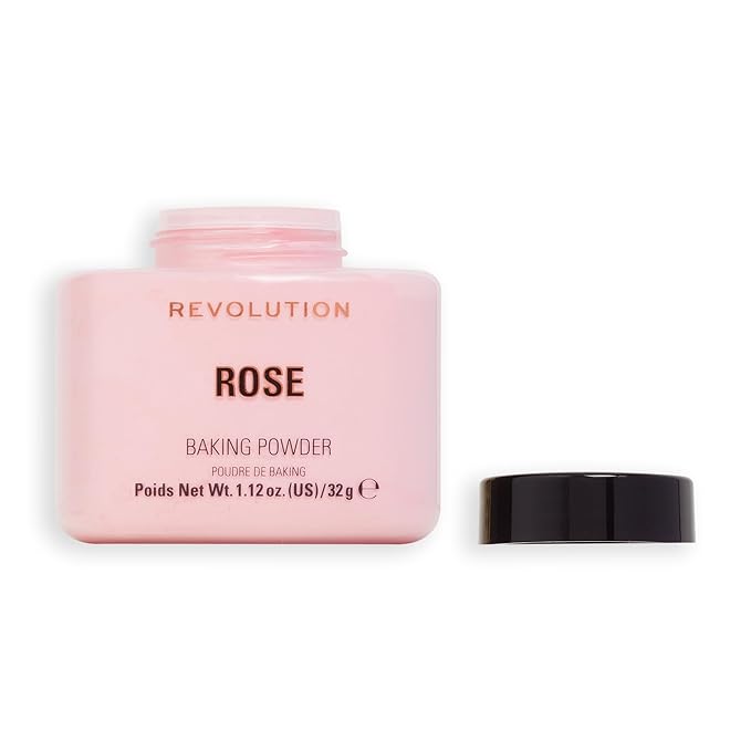 Revolution Beauty, Loose Baking Powder, Makeup Setting Powder, Shine, Rose, 1.13 Oz