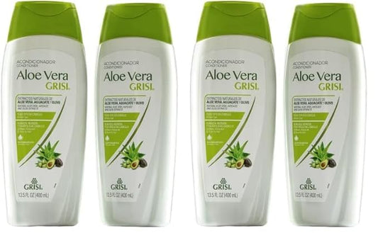 Grisi Aloe Vera Conditioner, 4-Pack of 13.5 FL Oz each, Paraben Free, Moisturizing Conditioner with Aloe Vera Extract for Soft and Shiny Hair, 27 Fluid Ounces