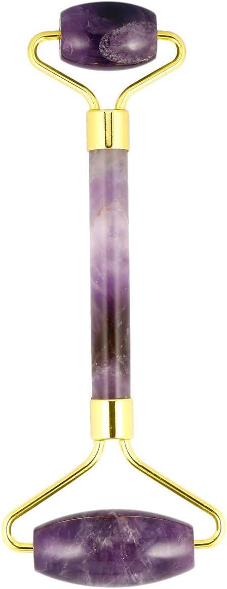 mookaitedecor Amethyst Stone Roller for Face Anti-Aging