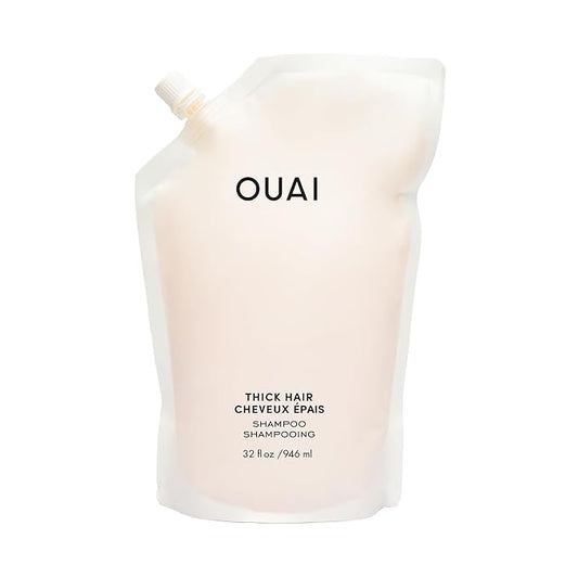 OUAI Thick Shampoo Refill - Moisturizing Shampoo with Keratin, Marshmallow Root, Shea Butter & Avocado Oil for Thick Hair - Strengthens & Hydrates - Paraben, Phthalate, Sulfate Free Shampoo (32 Fl Oz)