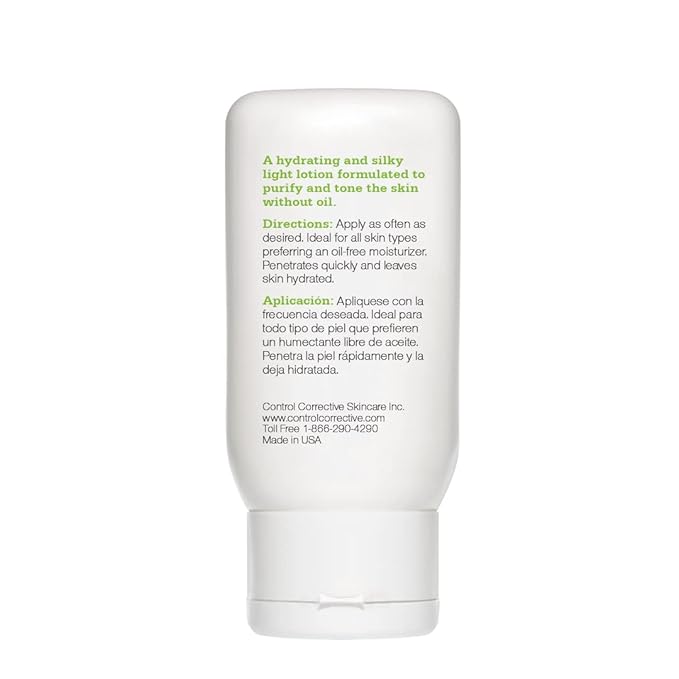 CONTROL CORRECTIVE Oil Free Hydrating Lotion, 2.5 Oz - Lightweight, Silky, Non-Comedogenic, Oil-Free, Facial Moisturizer, Leaves Skin Hydrated And Glowing, Calms, Purifies, Tones, Repairs, Balances