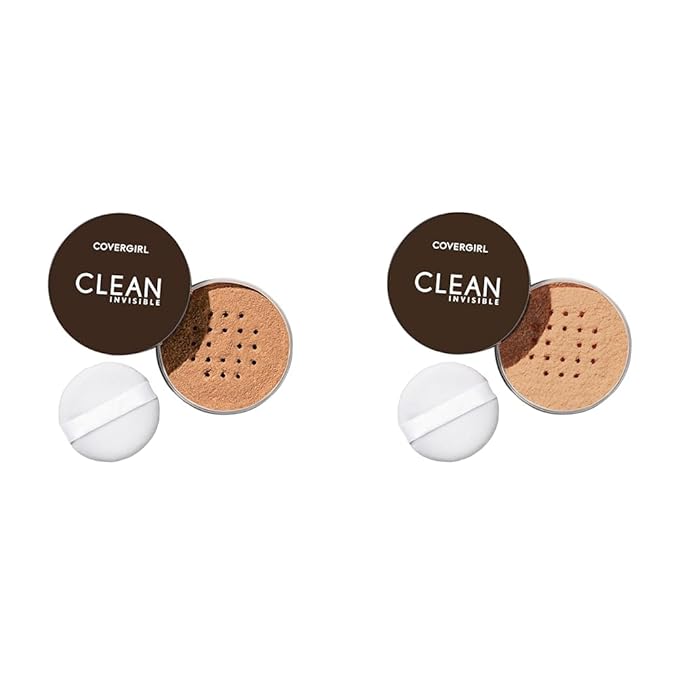 CoverGirl Clean Invisible Loose Powder Vegan Formula Translucent oz) 2-Pack 20g