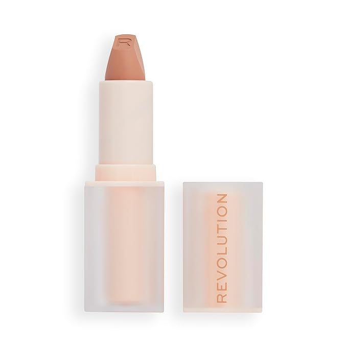 Revolution, Lip Allure Soft Satin Lipstick, Highly Pigmented & Smudge Proof, Long Lasting Creamy Satin Finish, Contains Vitamin E, Lover Nude, 0.11 oz