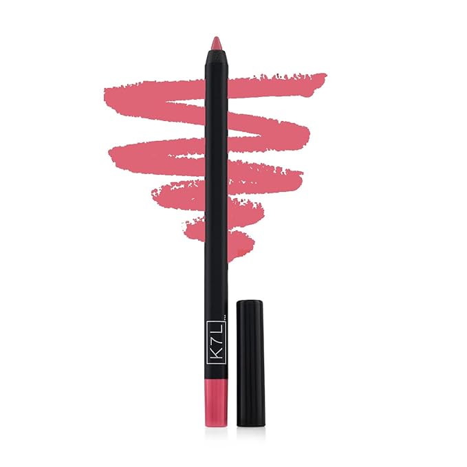 K7L Pink Lip Crayon (Vegan) - Waterproof and Smudge-Proof Cosmetics