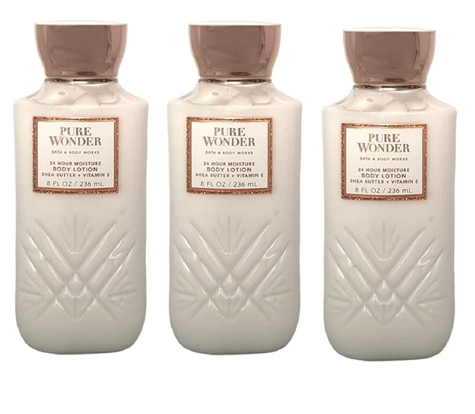 Bath & Body Works PURE WONDER 24 HR Moisture Body Lotion Lot of 3 - Full Size