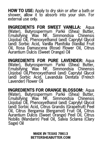 Travel Size Body Butter Set w/Orange Blossom, Lavender & Sweet Vanilla Body Creams - TSA Approved Travel Size Products, Mini Purse Essentials Items Women - Travel Lotion 3x2oz Jars