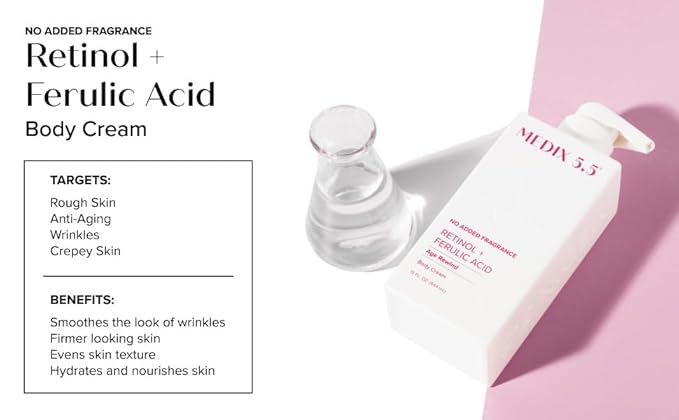 MEDIX Fragrance Free Retinol Body Lotion Crepey Skin Care Treatment | Firming Body & Face Moisturizer | Anti Aging Retinol Cream For Face Targets Look Of Crepe Skin & Wrinkles, 15 Fl Oz
