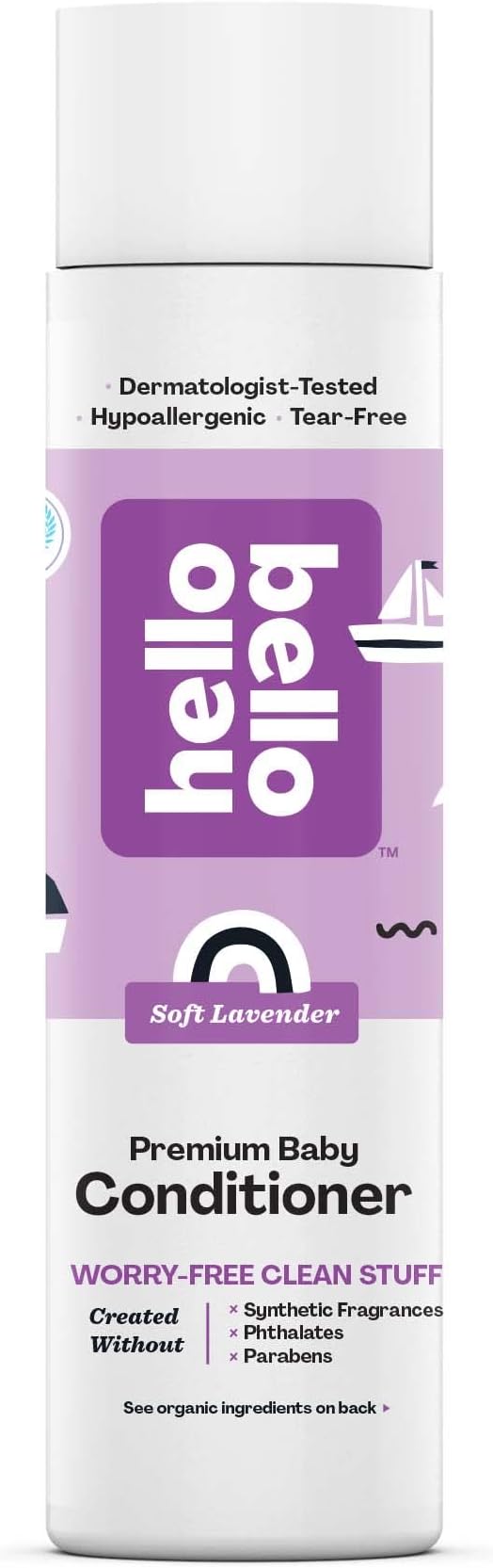 Hello Bello Soft Lavender Conditioner | Hypoallergenic, pH-Balanced & Dermatologist-Tested, Plant Based Formula for Babies and Kids | 10 FL Oz