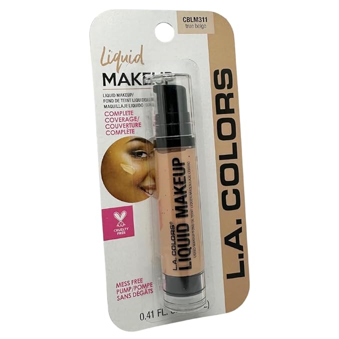 L.A. Colors Liquid Makeup, BLM311 True Beige, 0.21 Fl Oz