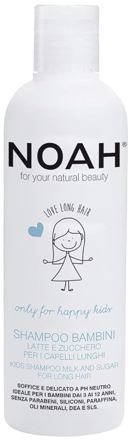 Kids Organic Detangling Shampoo - Milk Protein & Sugar for Smooth Hair, Sulfate-Free, Gentle & Hydrating, 8.5 fl.oz