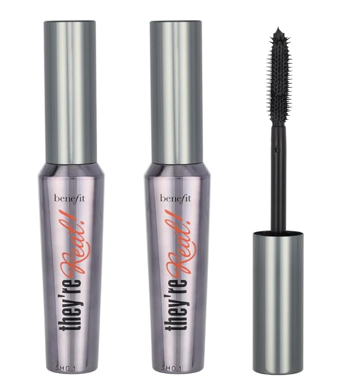 Benefit Cosmetics They're Real Beyond Mascara Duo Set Black, 0.3 Ounce (Pack of 2)