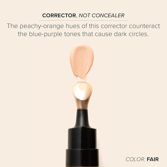 DRMTLGY Luminous Eye Corrector SPF 41, Under Eye Color Corrector for Dark Circles, Anti-Aging Tinted Eye Cream, Hydrating Eye Serum with Peach Undertone FSA/HSA Eligible, Fair