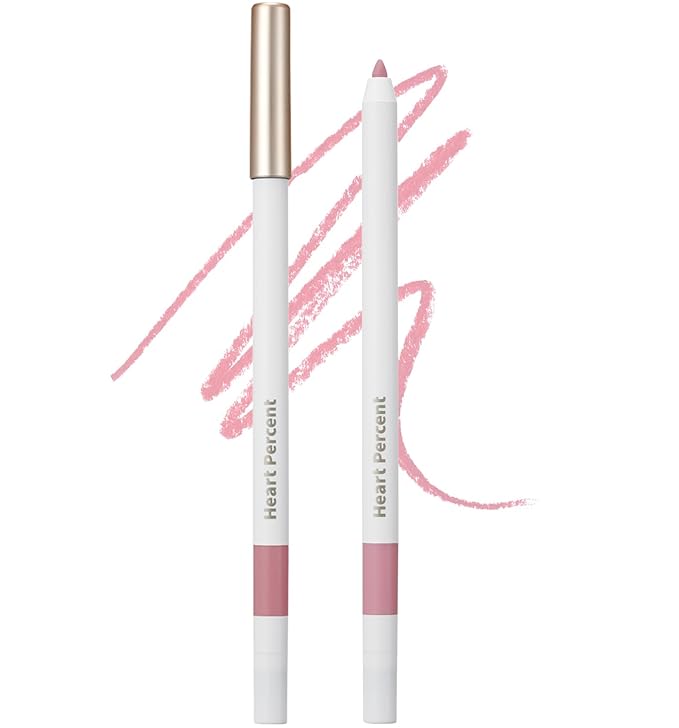 Heart Percent Dote On Mood Lip Pencil Slim, Defines and Fills Creamy Lip Liner Retractable Lipstick Pencil with Built-In Sharpener, 14. Calm Pink