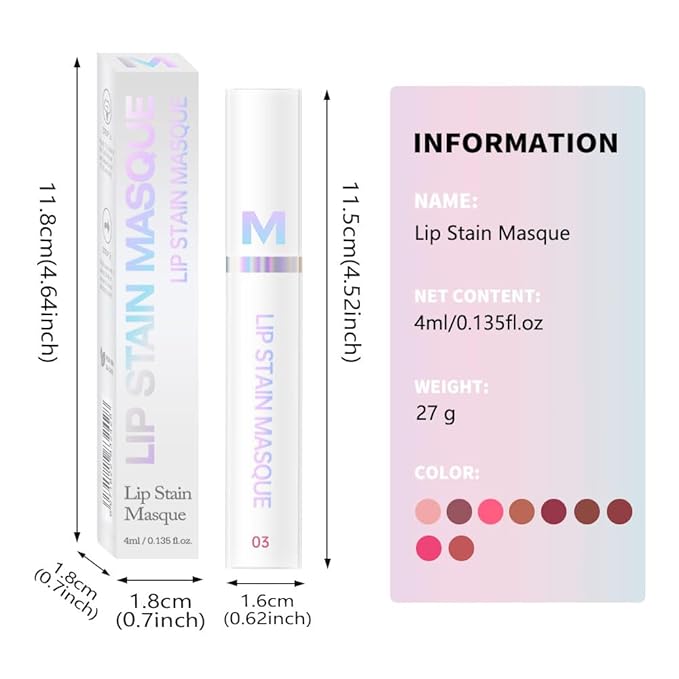 Matte Lip Gloss Peel Off Masque - Peel Off Lip Stain Tattoo, Light Pink Peel Off Lip Tint,Long Lasting Waterproof Transfer-proof Lip Mask Lip Stain Peel Off Lip Gloss,Stay Lip Makeup 03#