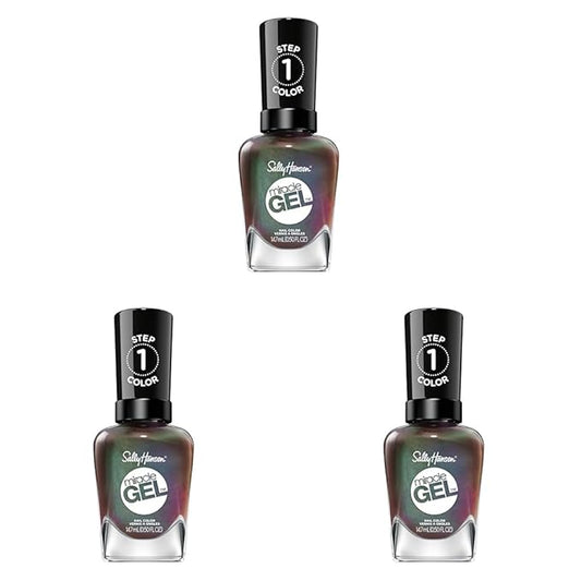 Sally Hansen Miracle Gel™, Holllaa-Gram, Long Lasting, Gel-Like Formula, No UV Lamp Needed, Brown Metallic Nail Polish (Pack of 3)