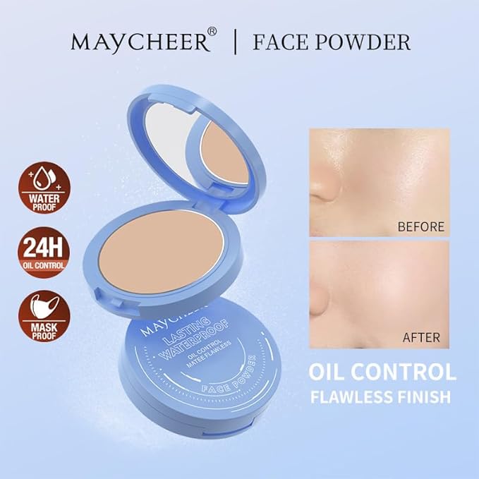 Oil Control Face Pressed Powder, Matte and Smooth White, ) 0.35Oz