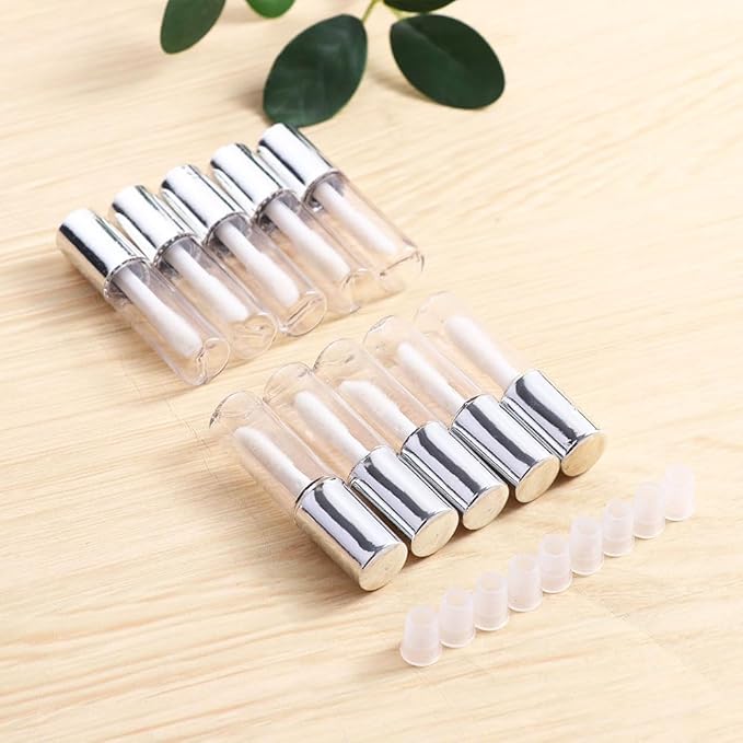 10 Pcs Gold Clear Round DIY Empty Lipstick Gold