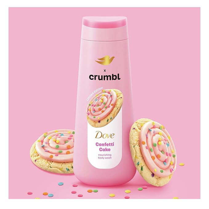 Dove Moisturizing Body Wash & Scrub | Confetti Cake Scent | 20oz Wash + 15oz Scrub | Limited Edition