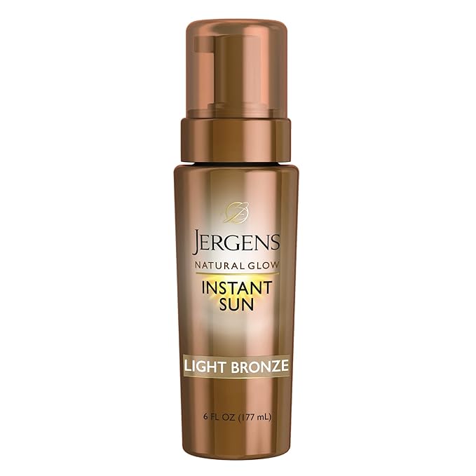 Jergens Natural Mousse, Light Bronze Tan for Fair Skin, Odor Free, 6 Fl Oz