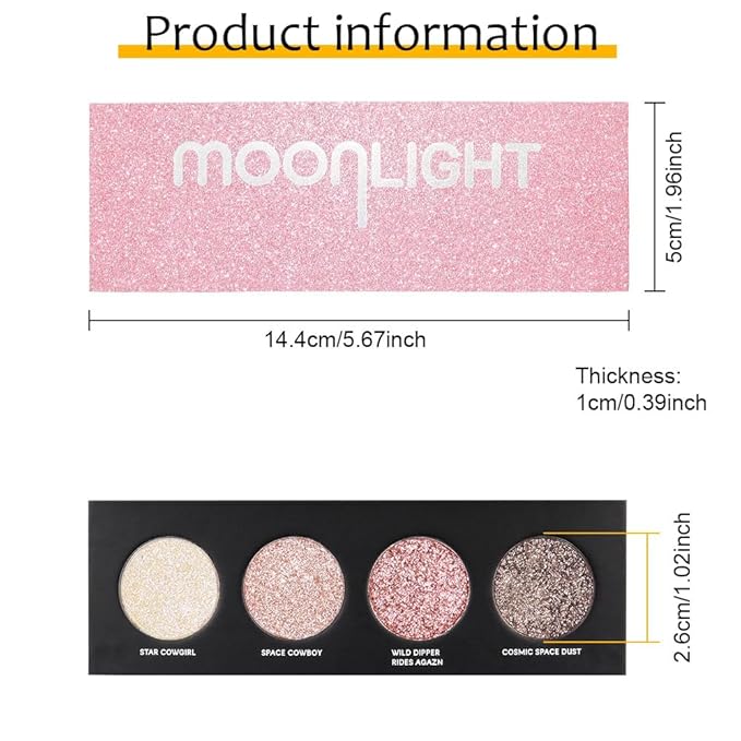 4 Colors Highlight Pink-Purple Eyeshadow Palette, SHANY Cosmetics
