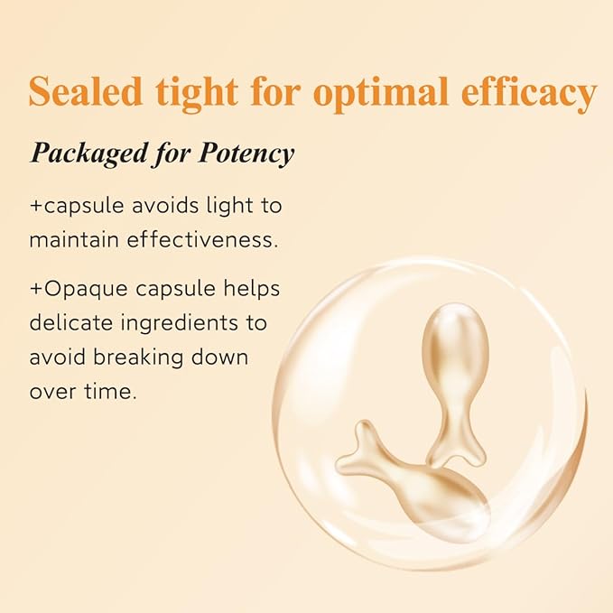 HKH Vitamin C Super Serum for Face - Anti Aging Vitamin E Facial Serum Capsules with Niacinamide, Vit C Serum Oil for Women, Even Skin Tone, Reduce Wrinkles, Moisturise, Travel Friendly (76 Capsules)