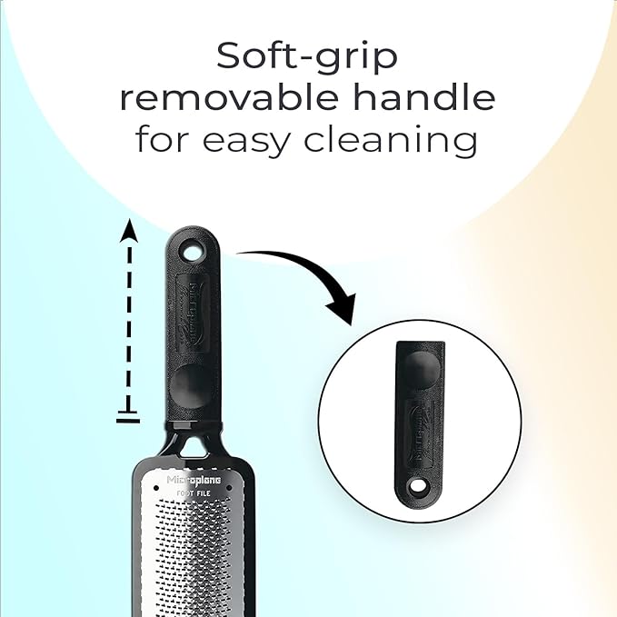 Microplane Colossal Foot File Scraper - The Original Stainless Steel Foot Rasp, Dead Skin/Callus Remover for Feet, Gentle Foot Scrubber, Pedicure Tools for Salon-Quality Foot Care, Black