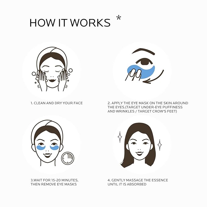 Dr. Pure Under Eye Patches for Puffiness: Retinol Collagen Eye Mask Soothe Fine Lines Wrinkles with Hyaluronic Acid - Reduce Dark Circles Eye Gel Pad (30 Pairs)