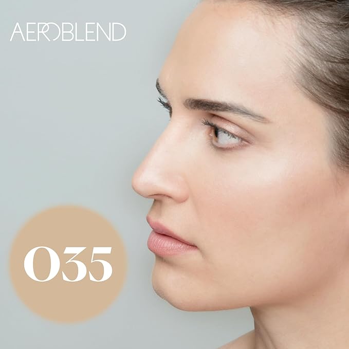 AEROBLEND Airbrush Foundation Makeup (O35) Professional, Water-Based, Buildable, skin types, 1 oz