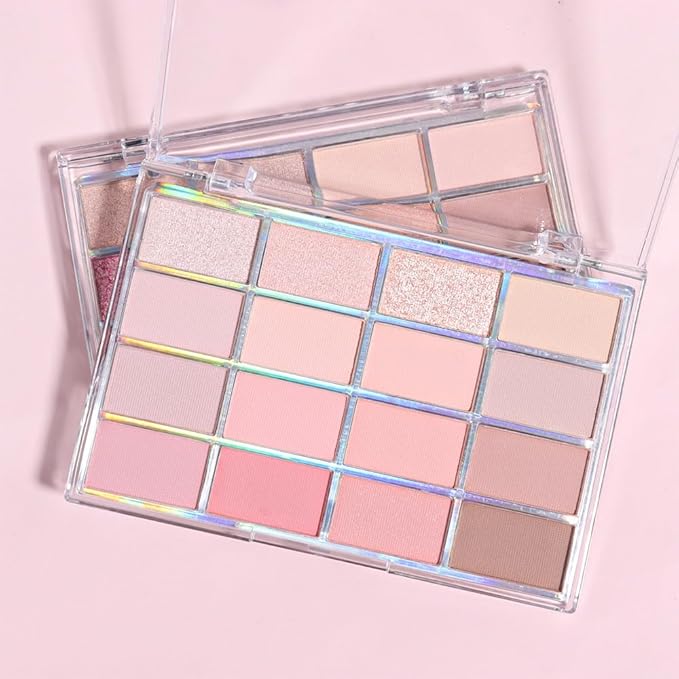 16Colors Pink Nude Taupe Basics Matte Eyeshadow Palette,Muted Pink Eye Shadow Makeup Travel Makeup Palette all in one Long Lasting Waterproof Ultra-Blendable,Great for Travel Gift Kit