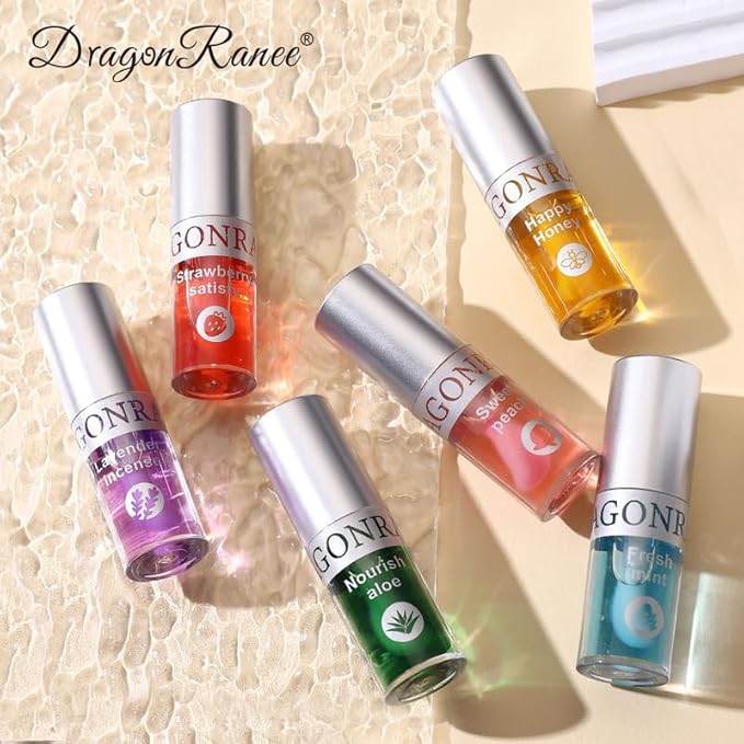 AKARY Hydrating Lip Glow Oil with Big Brush Lip