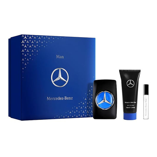 Mercedes-Benz Sign Giftset - Mens Cologne Set - Shower Gel Body Wash and Perfume for Men - Cologne for Men - Pear, Cedar, Oakmoss Fragrances - 3 Pc