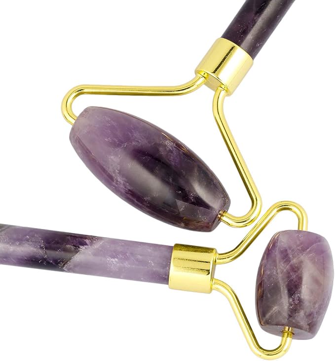 mookaitedecor Amethyst Stone Roller for Face Anti-Aging