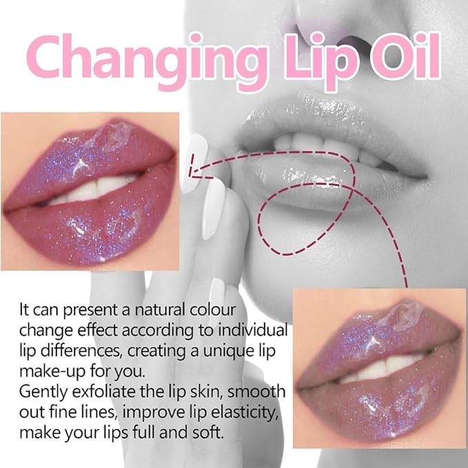 Magic Color Changing Lip Oil,Moisturizing Lip CareNon-Sticky Fres