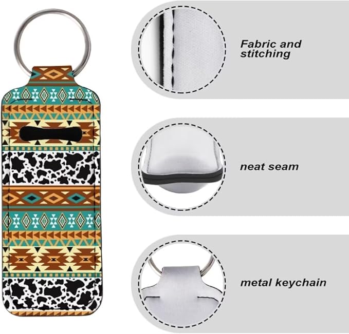 Horeset Aztec Style Novelty Women Chapstick Holder Keychain