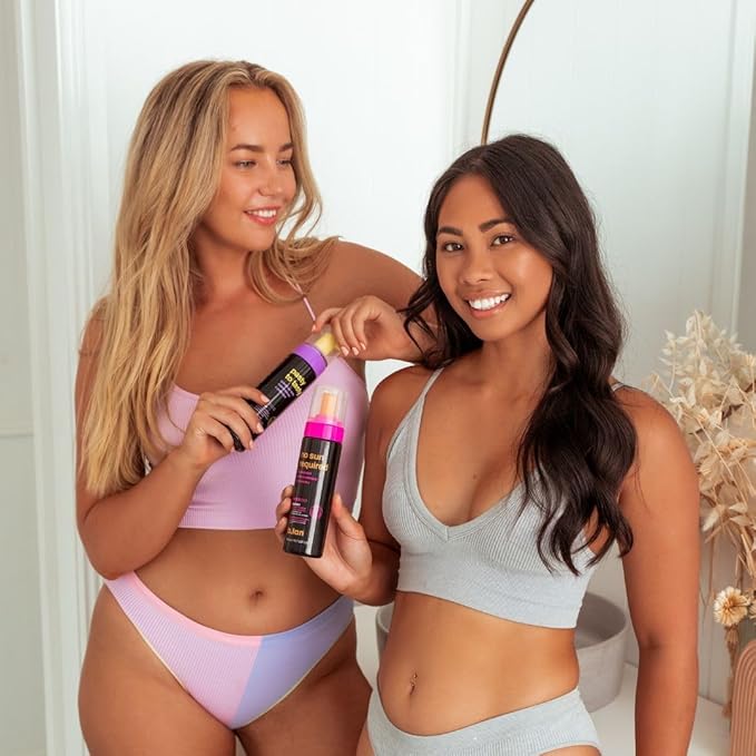 b.tan Dark Self Tanner Mousse | Pasty to Tasty -Best, 1 Hour Express, Hydrating Sunless Tanning Foam, Bronzed Glowy Skin, Face & Body, No Fake Tan Smell, 6.7 Fl Oz