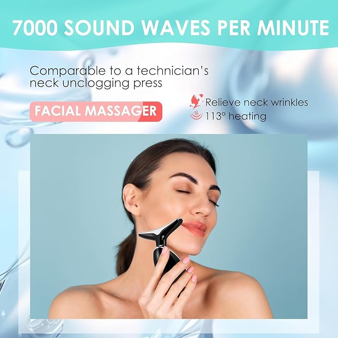 Red-Light-Therapy-for-Face and Neck with 7 Color, Facial Massager for Face and Neck, Face π² culpting Wand (Black)