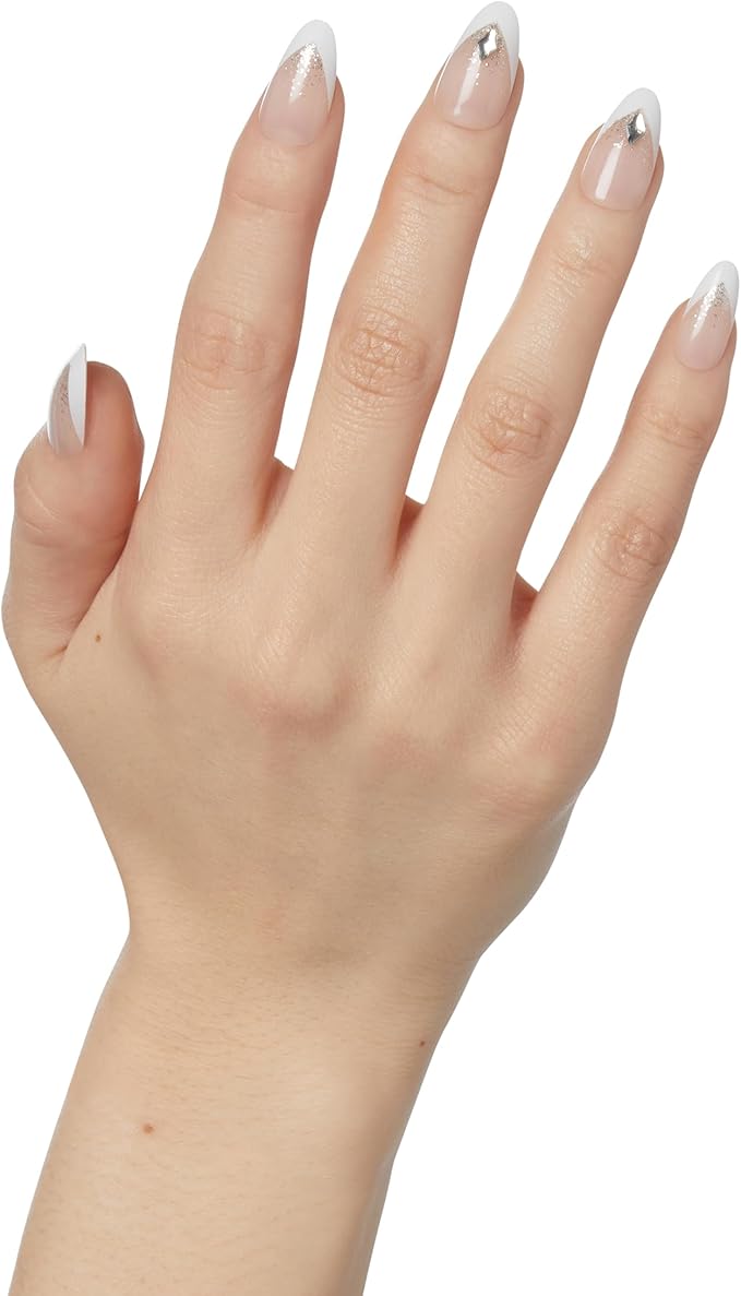 KISS Premium Classy Fake Nails - Stay Modish, Long & Square, Super Glam, Jewel Accents, Waterproof, Smudge Proof, No Dry Time, Durable, Takes Minutes, Quick & Easy | 30 Count