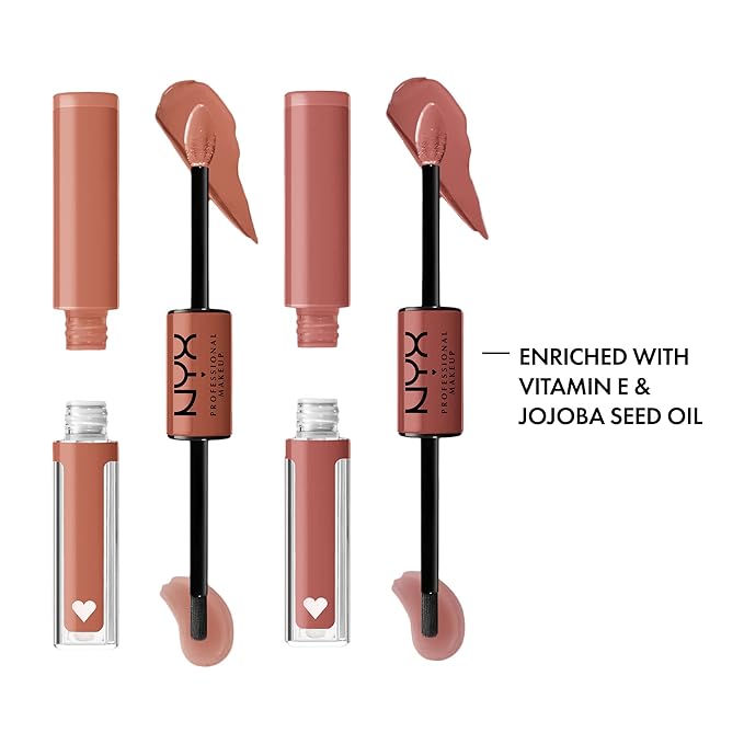 NYX PROFESSIONAL MAKEUP Shine Loud, Long-Lasting Liquid Lipstick with Clear Lip Gloss - Pack of 2 (Magic Maker, Goal Crusher)