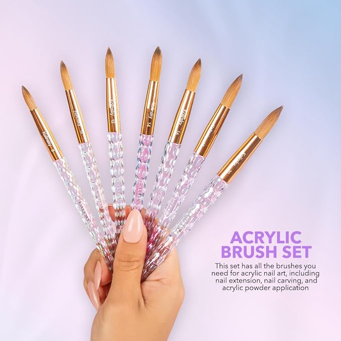 Kiara Sky Crystal Acrylic Kolinsky Nail Brush Clear, #20