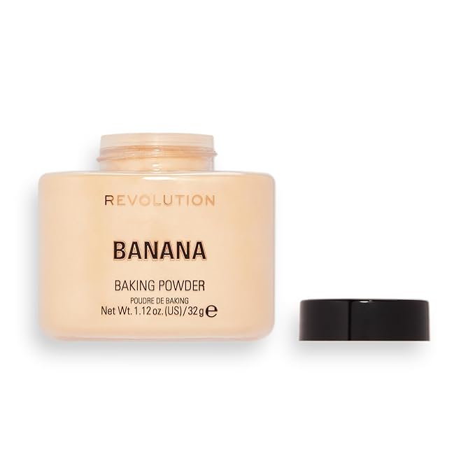 Revolution Beauty, Loose Baking Powder, Makeup Setting Powder, Shine, Banana, 1.13 Oz